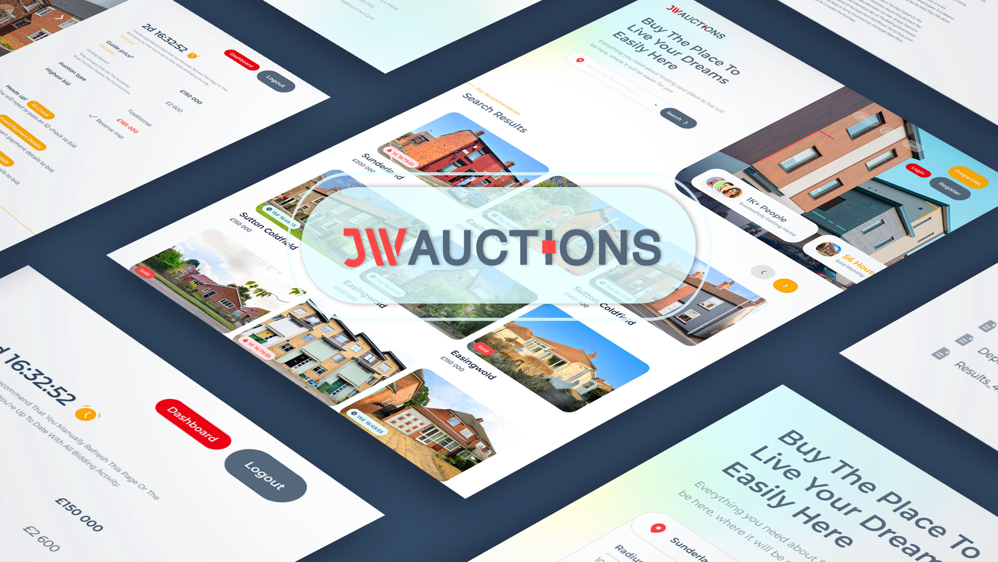 Logo and website for JW Auctions